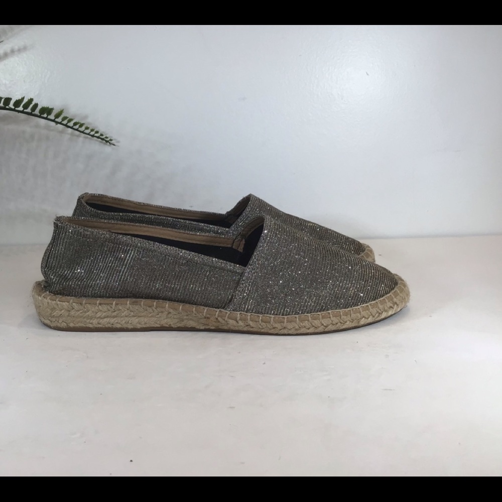 MENINA STEP SHIMMER ESPADRILLES TAUPE SZ 10.5
